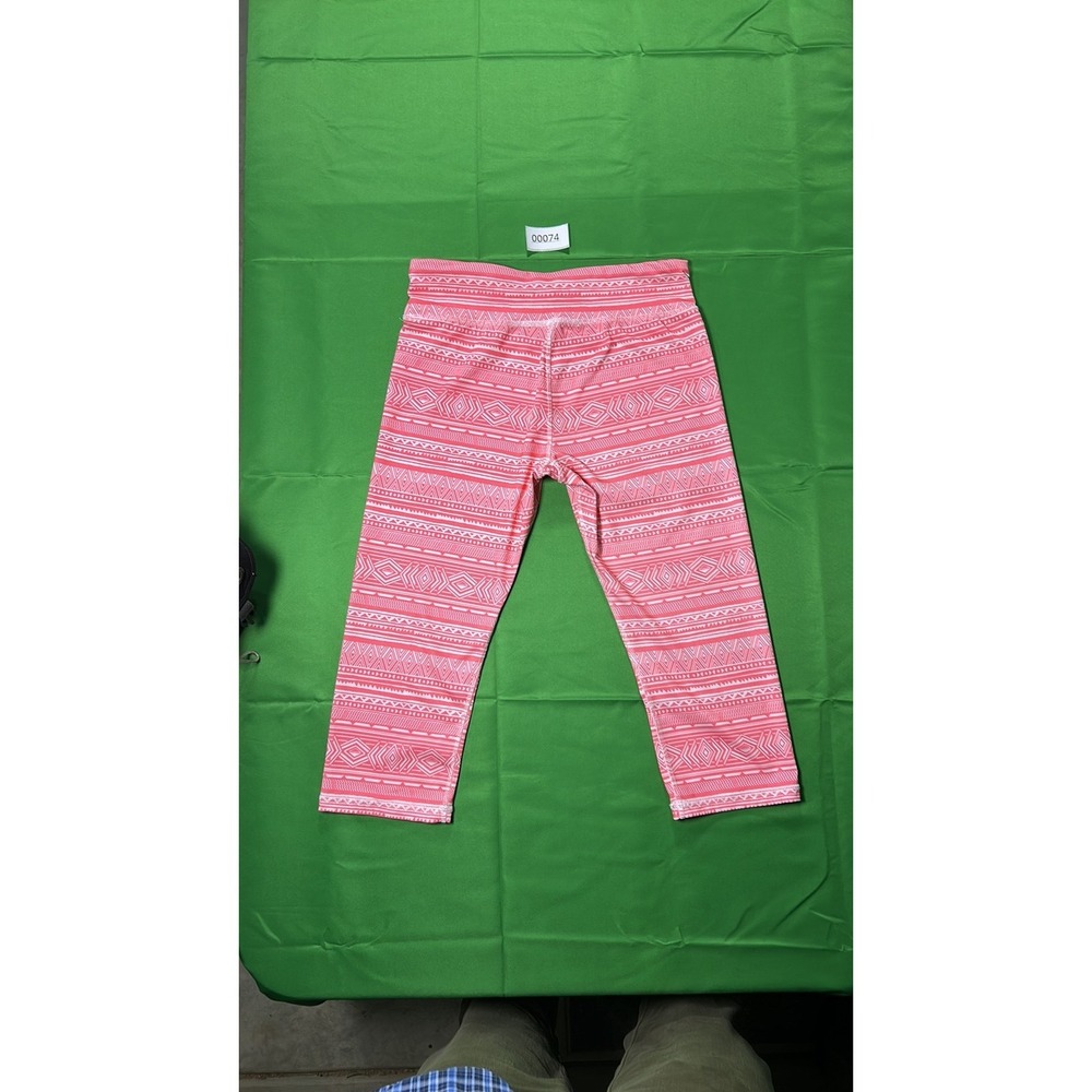 Energie Tribal Print Cropped Leggings Pink White Geometric Yoga Pants Womens M - Picture 6 of 8